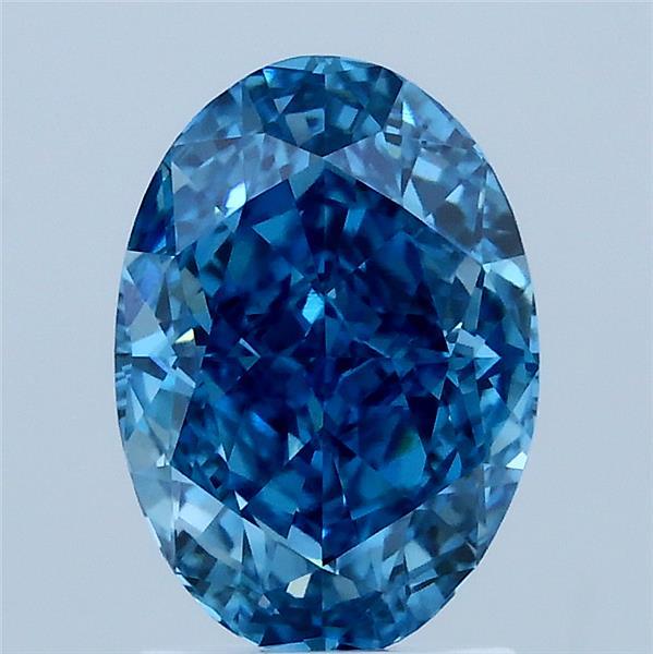 2.09 Carat Oval Shaped, Excellent Cut, FANCY VIVID BLUE Color, VS1 Clarity, IGI Certified Lab Grown Diamond