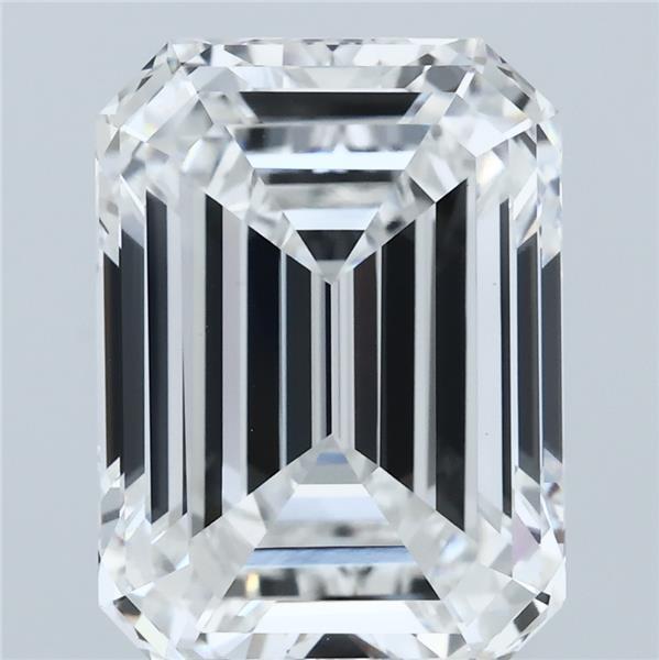 7.37 Carat Emerald Shaped, Ideal Cut, E Color, VVS2 Clarity, IGI Certified Lab Grown Diamond