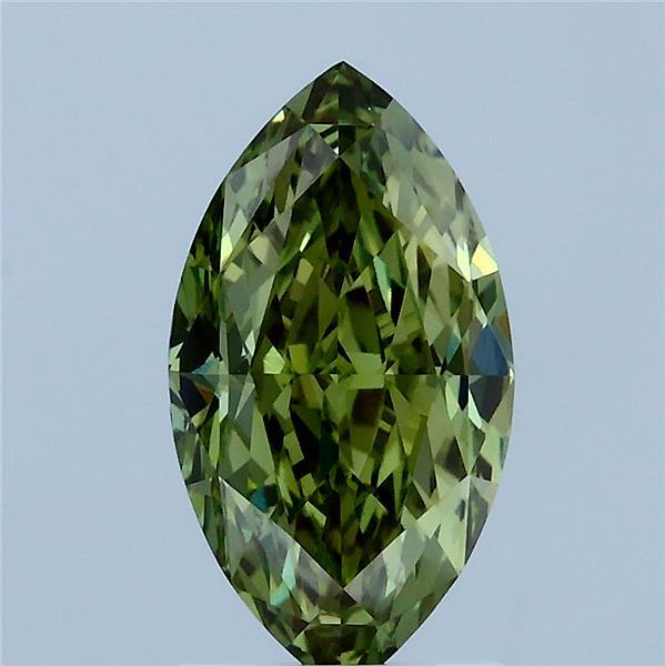 2.02 Carat Marquise Shaped, Excellent Cut, FANCY VIVID GREEN Color, VVS2 Clarity, IGI Certified Lab Grown Diamond