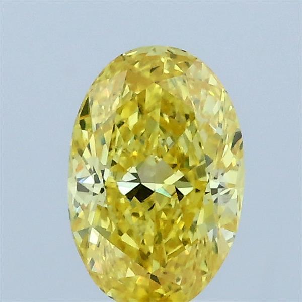 0.84 Carat Oval Shaped, Excellent Cut, FANCY VIVID YELLOW Color, VVS2 Clarity, IGI Certified Lab Grown Diamond