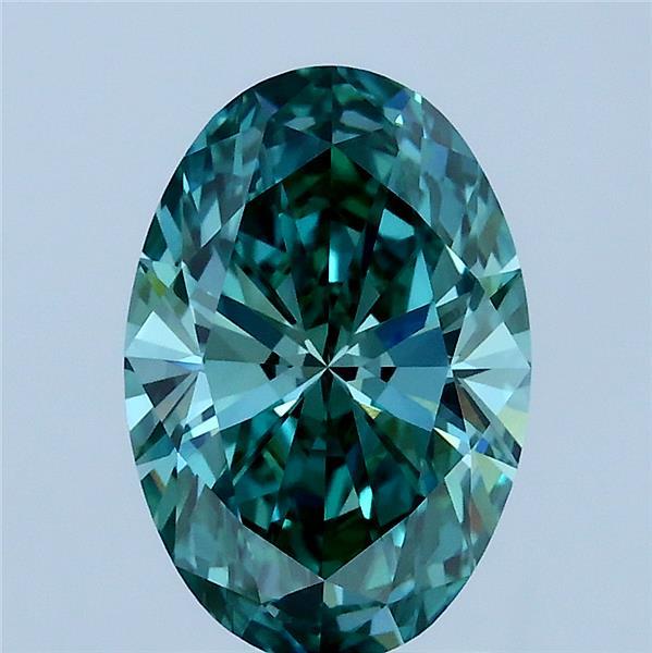 2.01 Carat Oval Shaped, Ideal Cut, FANCY VIVID GREEN Color, VVS2 Clarity, IGI Certified Lab Grown Diamond