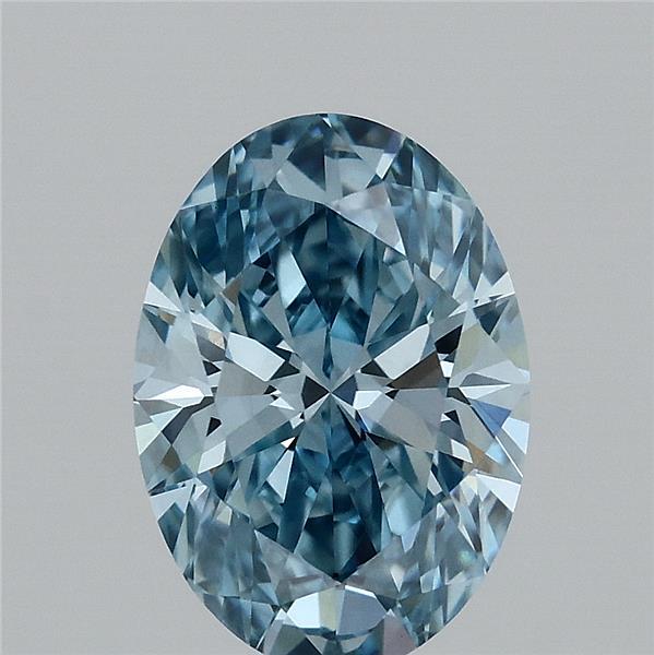 2.10 Carat Oval Shaped, Ideal Cut, FANCY VIVID BLUE Color, VS1 Clarity, IGI Certified Lab Grown Diamond