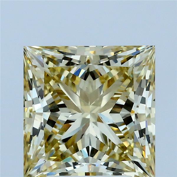 3.05 Carat Princess Shaped, Ideal Cut, FANCY YELLOW Color, VS2 Clarity, IGI Certified Lab Grown Diamond