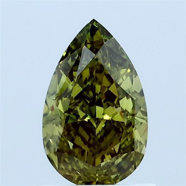 1.06 Carat Pear Shaped, Ideal Cut, FANCY INTENSE GREEN Color, VS1 Clarity, IGI Certified Lab Grown Diamond