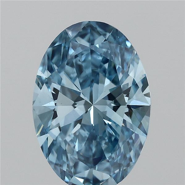 1.65 Carat Oval Shaped, Ideal Cut, FANCY VIVID BLUE Color, VS1 Clarity, IGI Certified Lab Grown Diamond