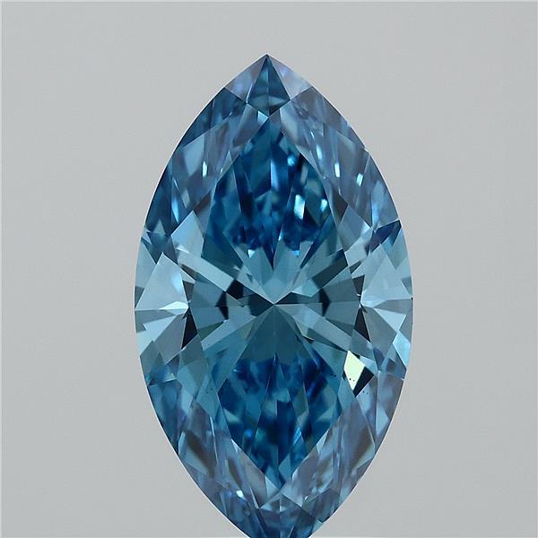 1.94 Carat Marquise Shaped, Ideal Cut, FANCY VIVID BLUE Color, VS1 Clarity, IGI Certified Lab Grown Diamond