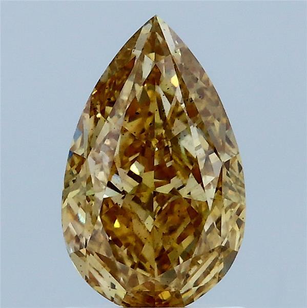 1.50 Carat Pear Shaped, Ideal Cut, FANCY INTENSE YELLOW Color, SI1 Clarity, IGI Certified Lab Grown Diamond