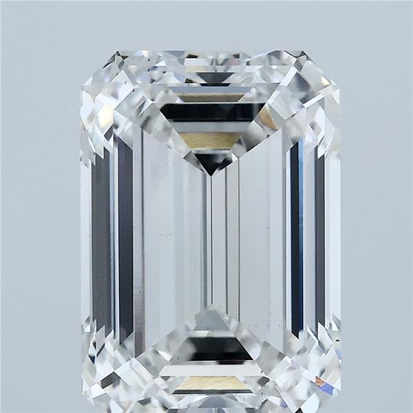 5.08 Carat Emerald Shaped, Ideal Cut, F Color, VS2 Clarity, IGI Certified Lab Grown Diamond
