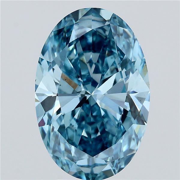 5.52 Carat Oval Shaped, Ideal Cut, FANCY VIVID BLUE Color, VS1 Clarity, IGI Certified Lab Grown Diamond
