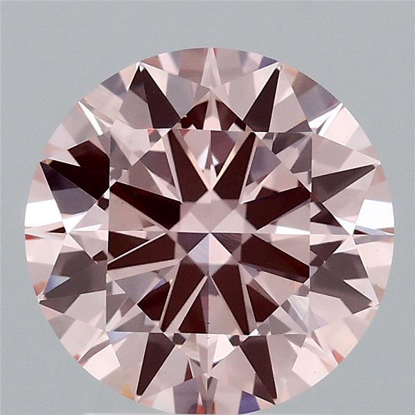 2.40 Carat Round Shaped, Excellent Cut, FANCY INTENSE PINK Color, VS1 Clarity, IGI Certified Lab Grown Diamond