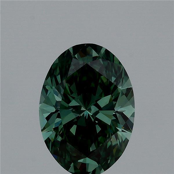 2.05 Carat Oval Shaped, Ideal Cut, FANCY VIVID GREEN Color, VVS2 Clarity, IGI Certified Lab Grown Diamond