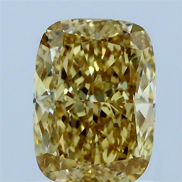 1.54 Carat Cushion Shaped, Ideal Cut, FANCY INTENSE YELLOW Color, VS1 Clarity, IGI Certified Lab Grown Diamond