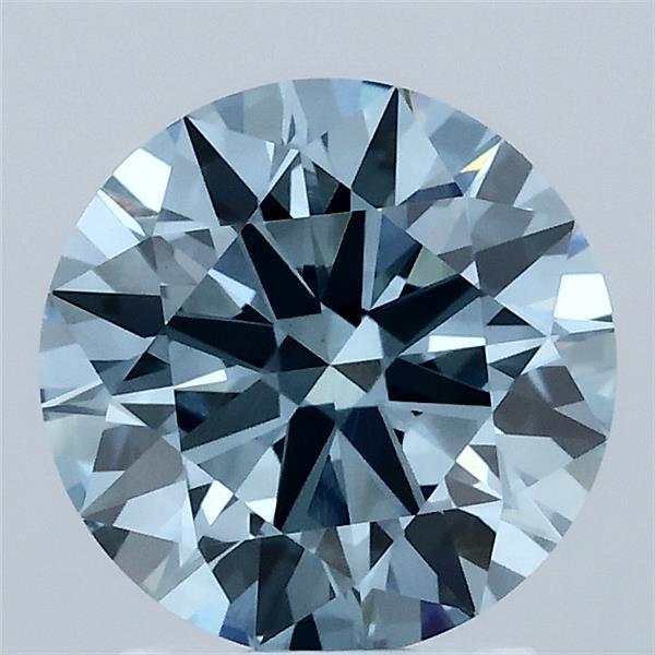 2.03 Carat Round Shaped, Ideal Cut, FANCY VIVID BLUE Color, VVS2 Clarity, IGI Certified Lab Grown Diamond