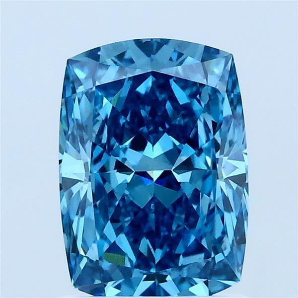 1.57 Carat Cushion Shaped, Excellent Cut, FANCY VIVID BLUE Color, VS1 Clarity, IGI Certified Lab Grown Diamond