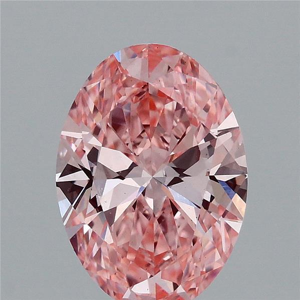 2.03 Carat Oval Shaped, Ideal Cut, FANCY VIVID PINK Color, VS2 Clarity, IGI Certified Lab Grown Diamond