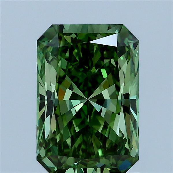 1.50 Carat Radiant Shaped, Ideal Cut, FANCY VIVID GREEN Color, VS1 Clarity, IGI Certified Lab Grown Diamond