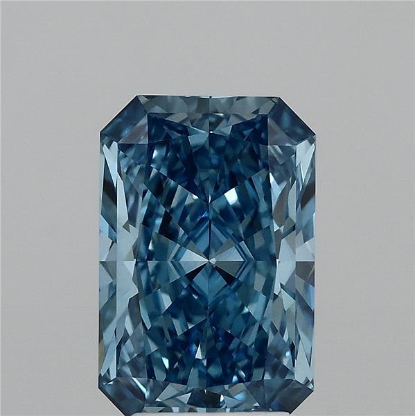 3.05 Carat Radiant Shaped, Ideal Cut, FANCY VIVID BLUE Color, VS1 Clarity, IGI Certified Lab Grown Diamond