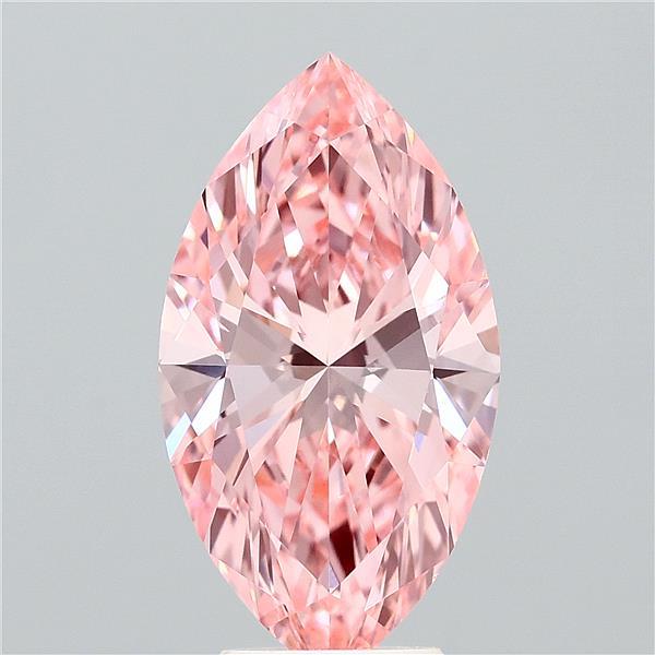 4.01 Carat Marquise Shaped, Ideal Cut, FANCY VIVID PINK Color, VS1 Clarity, IGI Certified Lab Grown Diamond