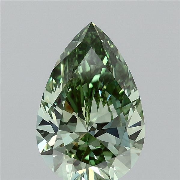2.00 Carat Pear Shaped, Ideal Cut, FANCY VIVID GREEN Color, VS1 Clarity, IGI Certified Lab Grown Diamond