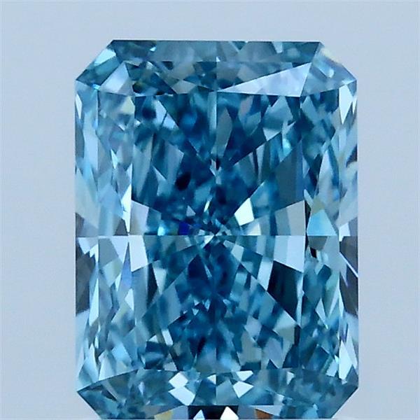 1.50 Carat Radiant Shaped, Ideal Cut, FANCY VIVID BLUE Color, VS1 Clarity, IGI Certified Lab Grown Diamond