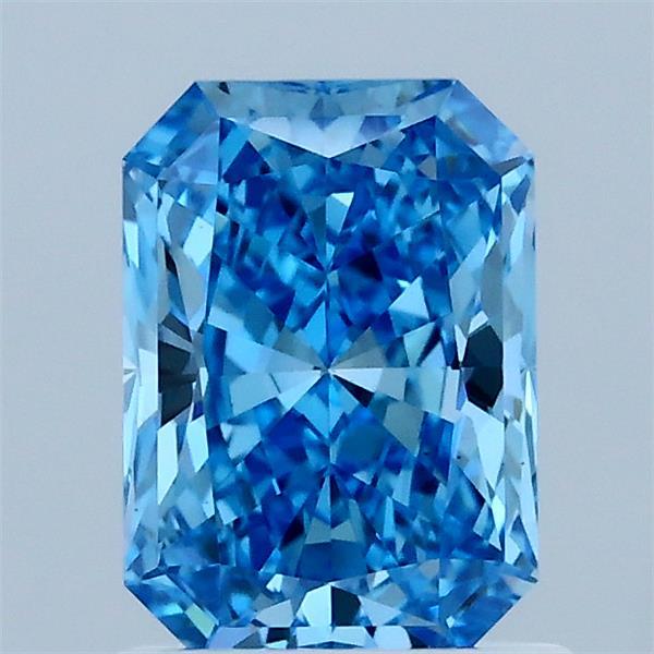 1.17 Carat Radiant Shaped, Ideal Cut, FANCY VIVID BLUE Color, VS1 Clarity, IGI Certified Lab Grown Diamond