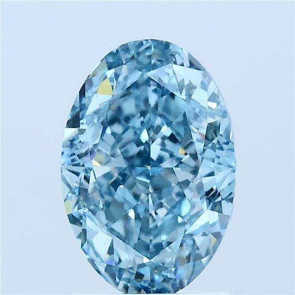 2.17 Carat Oval Shaped, Very Good Cut, FANCY VIVID BLUE Color, VVS2 Clarity, IGI Certified Lab Grown Diamond