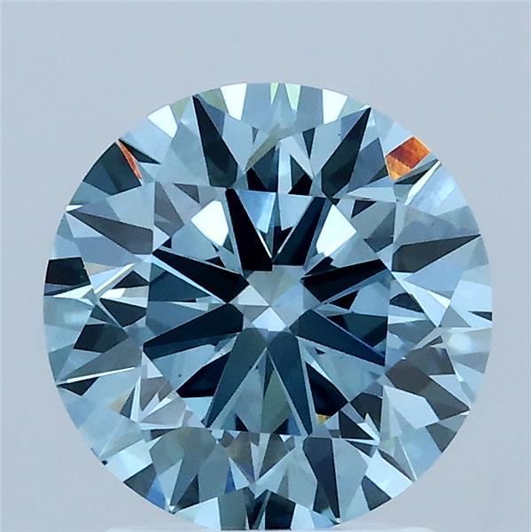 2.02 Carat Round Shaped, Excellent Cut, FANCY VIVID BLUE Color, VS2 Clarity, IGI Certified Lab Grown Diamond