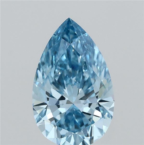 1.23 Carat Pear Shaped, Ideal Cut, FANCY VIVID BLUE Color, VVS1 Clarity, IGI Certified Lab Grown Diamond
