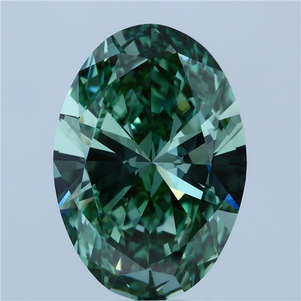 10.01 Carat Oval Shaped, Excellent Cut, FANCY VIVID GREEN Color, VS1 Clarity, IGI Certified Lab Grown Diamond