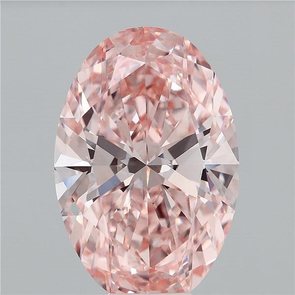 9.27 Carat Oval Shaped, Ideal Cut, FANCY INTENSE PINK Color, VVS2 Clarity, IGI Certified Lab Grown Diamond