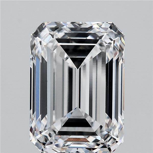 7.09 Carat Emerald Shaped, Ideal Cut, E Color, VVS2 Clarity, IGI Certified Lab Grown Diamond