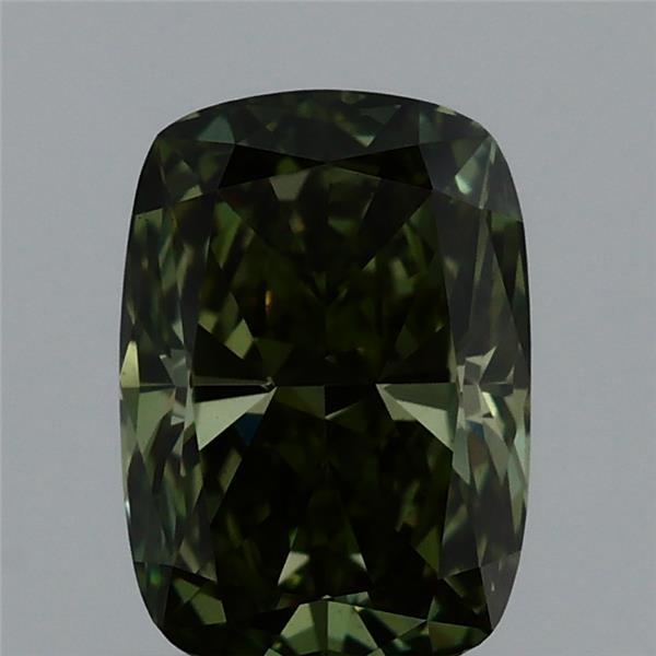 1.08 Carat Cushion Shaped, Excellent Cut, FANCY VIVID GREEN Color, VS1 Clarity, IGI Certified Lab Grown Diamond