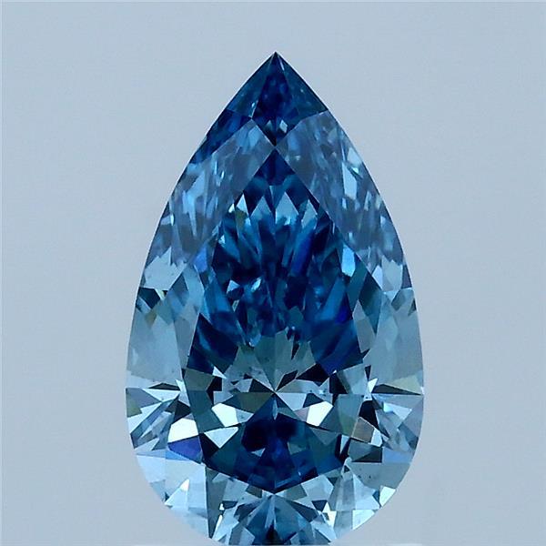 1.27 Carat Pear Shaped, Ideal Cut, FANCY VIVID BLUE Color, VS2 Clarity, IGI Certified Lab Grown Diamond