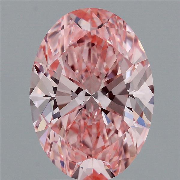 3.50 Carat Oval Shaped, Ideal Cut, FANCY VIVID PINK Color, VVS2 Clarity, IGI Certified Lab Grown Diamond