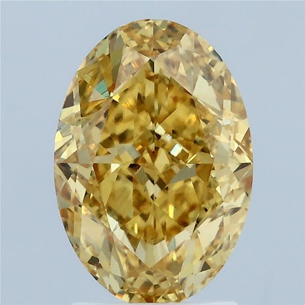 2.71 Carat Oval Shaped, Excellent Cut, FANCY INTENSE YELLOW Color, VVS2 Clarity, IGI Certified Lab Grown Diamond
