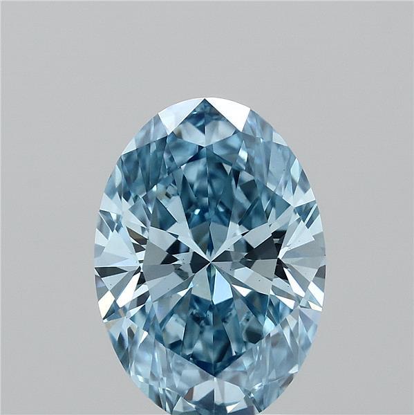 1.50 Carat Oval Shaped, Ideal Cut, FANCY VIVID BLUE Color, VS1 Clarity, IGI Certified Lab Grown Diamond