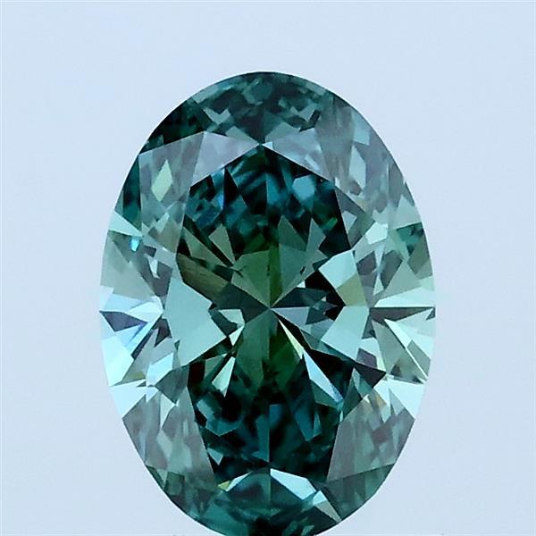 1.00 Carat Oval Shaped, Ideal Cut, FANCY VIVID GREEN Color, VS1 Clarity, IGI Certified Lab Grown Diamond