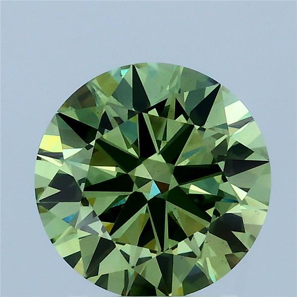 2.00 Carat Round Shaped, Ideal Cut, FANCY VIVID GREEN Color, VS1 Clarity, IGI Certified Lab Grown Diamond