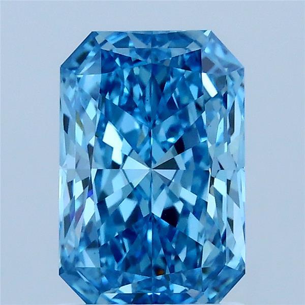 1.51 Carat Radiant Shaped, Ideal Cut, FANCY VIVID BLUE Color, VS1 Clarity, IGI Certified Lab Grown Diamond