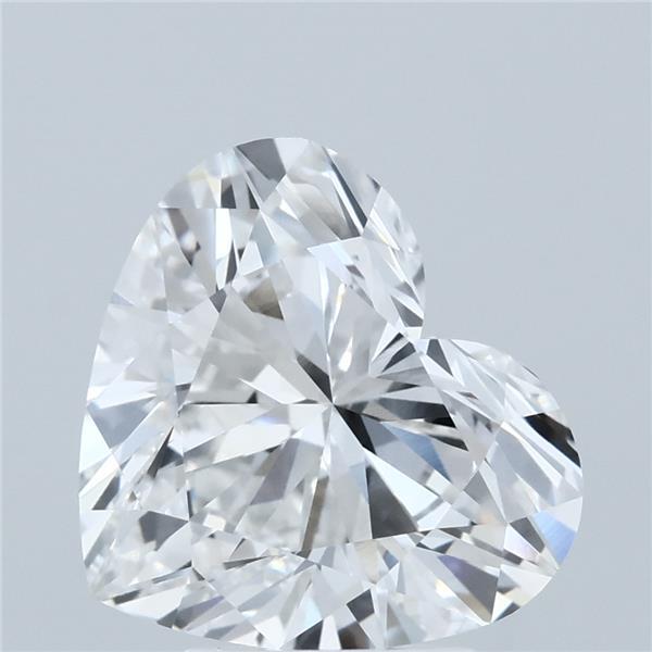 4.03 Carat Heart Shaped, Ideal Cut, F Color, VVS2 Clarity, IGI Certified Lab Grown Diamond