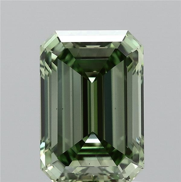 2.04 Carat Emerald Shaped, Ideal Cut, FANCY VIVID GREEN Color, VS1 Clarity, IGI Certified Lab Grown Diamond
