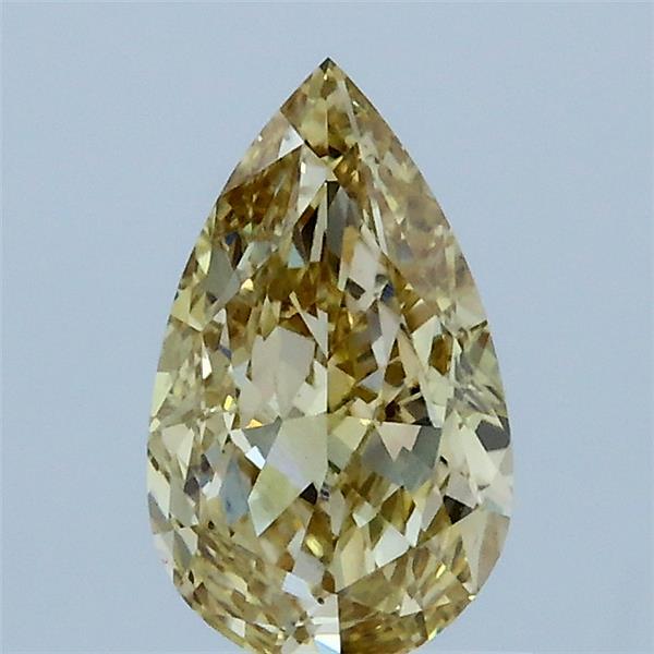 1.02 Carat Pear Shaped, Excellent Cut, FANCY YELLOW Color, VS1 Clarity, IGI Certified Lab Grown Diamond