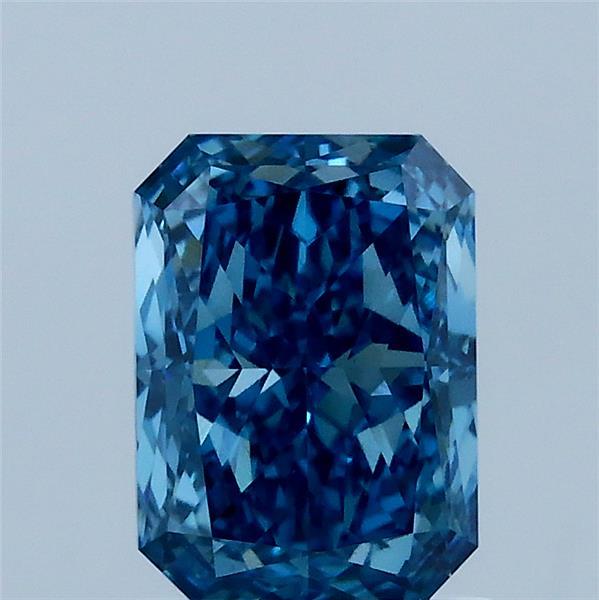 1.57 Carat Radiant Shaped, Ideal Cut, FANCY VIVID BLUE Color, VS1 Clarity, IGI Certified Lab Grown Diamond
