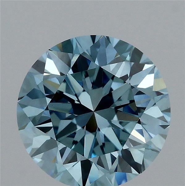 2.08 Carat Round Shaped, Excellent Cut, FANCY VIVID BLUE Color, VS1 Clarity, IGI Certified Lab Grown Diamond