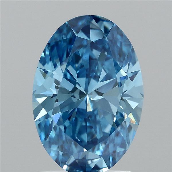 1.62 Carat Oval Shaped, Ideal Cut, FANCY VIVID BLUE Color, VS1 Clarity, IGI Certified Lab Grown Diamond