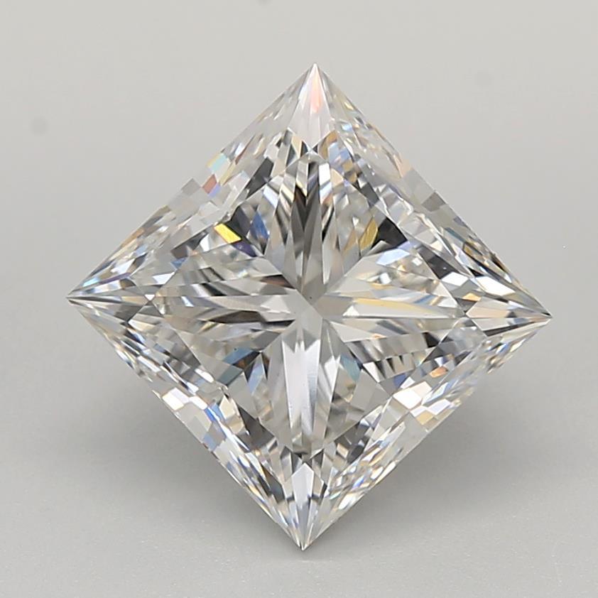 3.96 Carat Princess Shaped, Ideal Cut, F Color, VS1 Clarity, IGI Certified Lab Grown Diamond