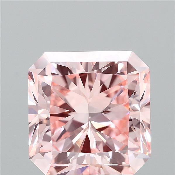 3.11 Carat Radiant Shaped, Ideal Cut, FANCY INTENSE PINK Color, VVS2 Clarity, IGI Certified Lab Grown Diamond