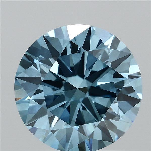 1.66 Carat Round Shaped, Ideal Cut, FANCY VIVID BLUE Color, VS1 Clarity, IGI Certified Lab Grown Diamond
