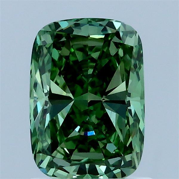 1.26 Carat Cushion Shaped, Very Good Cut, FANCY VIVID GREEN Color, VVS2 Clarity, IGI Certified Lab Grown Diamond