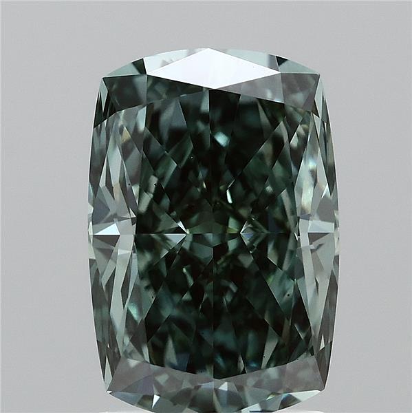 2.05 Carat Cushion Shaped, Ideal Cut, FANCY VIVID GREEN Color, VS1 Clarity, IGI Certified Lab Grown Diamond